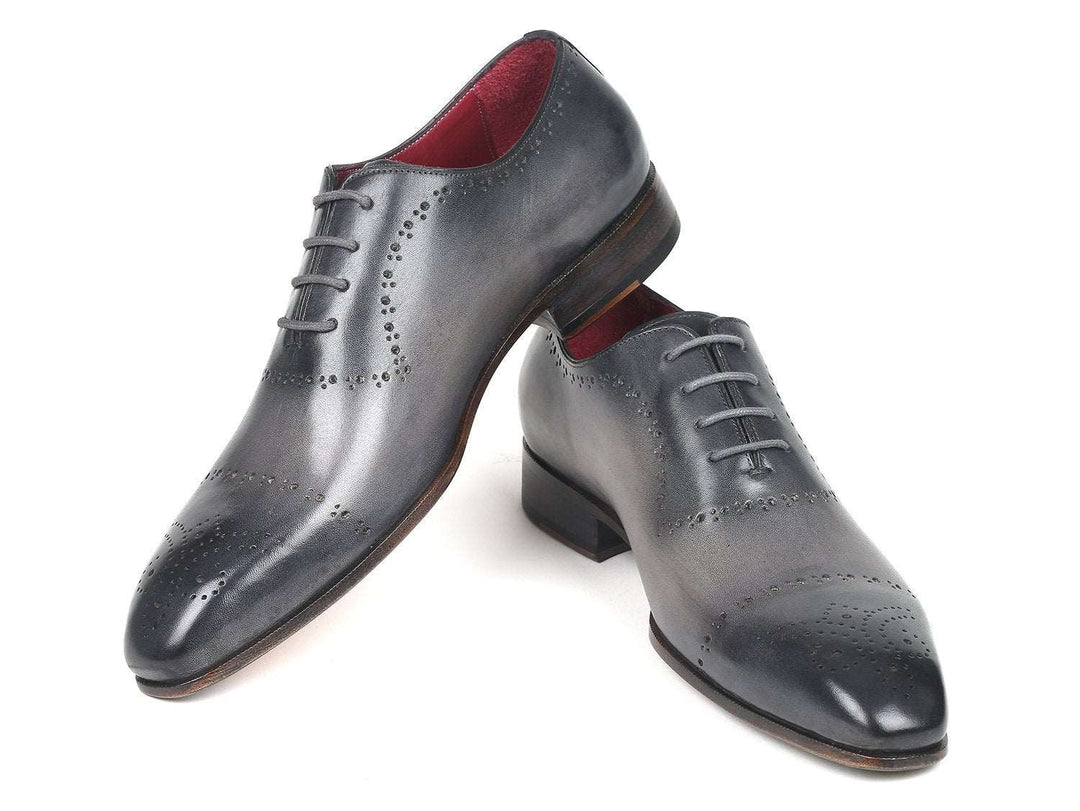 Paul Parkman Grey Hand-Painted Classic Brogues - WKshoes