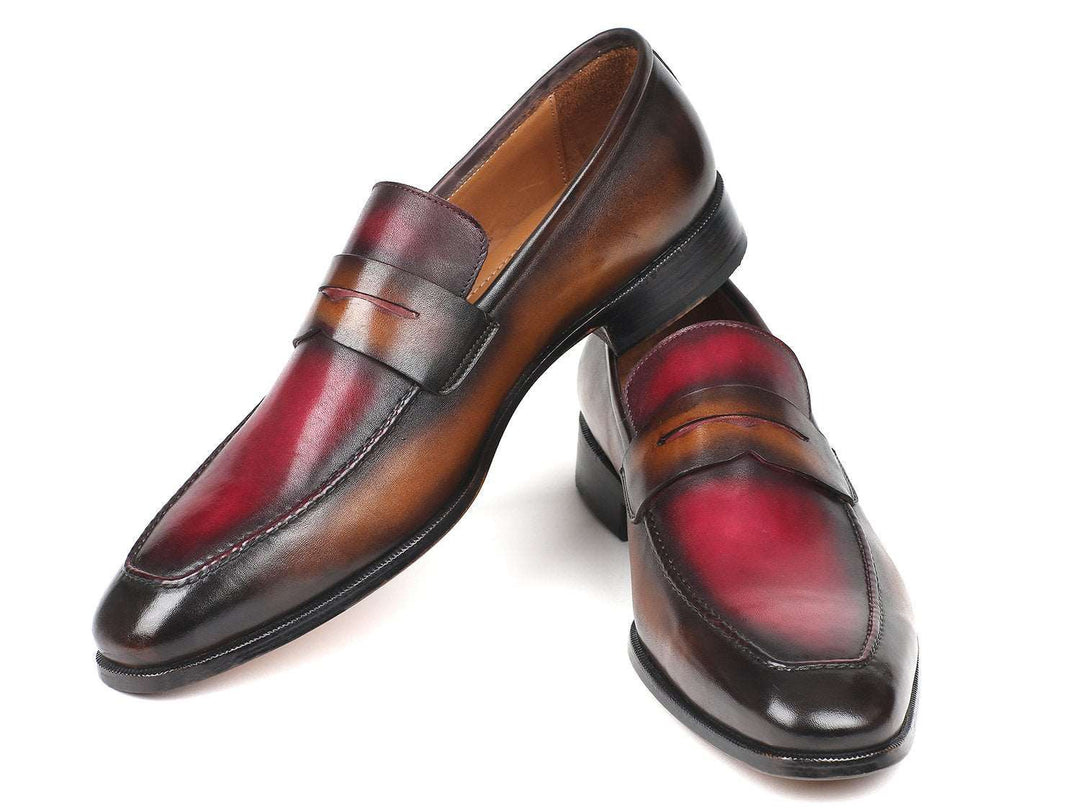 Paul Parkman Brown & Bordeaux Dual Tone Loafers - WKshoes