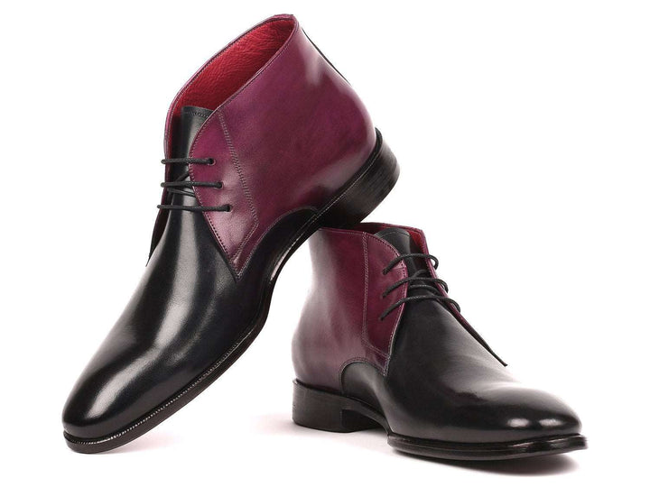 Paul Parkman Black & Purple Chukka Boots - WKshoes