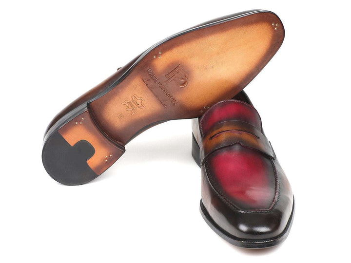 Paul Parkman Brown & Bordeaux Dual Tone Loafers - WKshoes