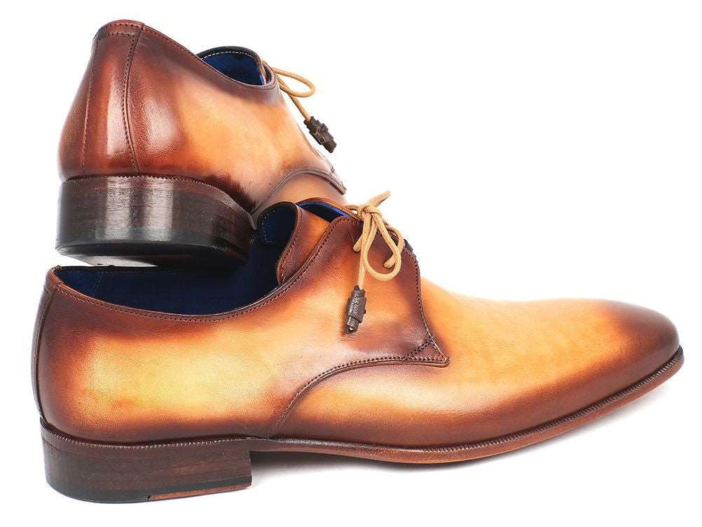 Paul Parkman Brown & Camel Hand-Painted Derby Shoes (ID#326-CMLBRW) - WKshoes