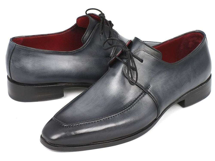 Paul Parkman Gray & Black Apron Derby Shoes For Men (ID#13SX51) - WKshoes