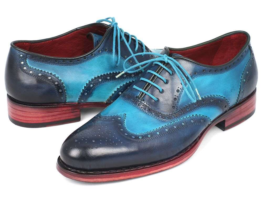 Paul Parkman Men's Blue & Turquoise Wingtip Oxfords - WKshoes