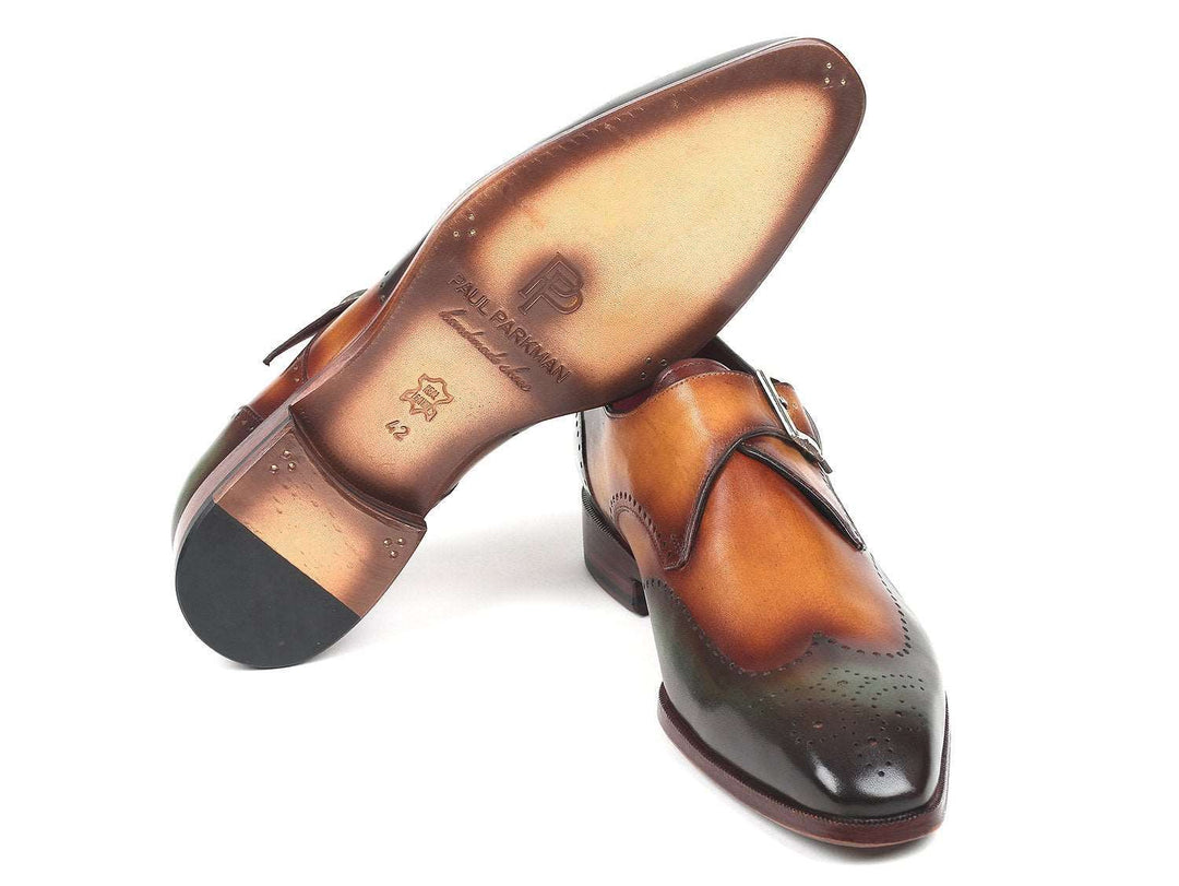 Paul Parkman Green & Camel Single Monkstrap - WKshoes