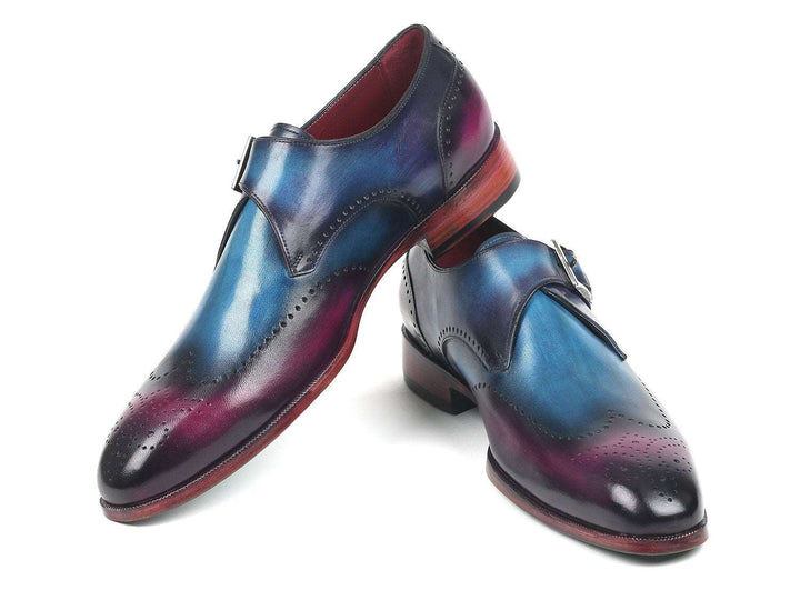 Paul Parkman Blue & Purple Single Monkstrap - WKshoes