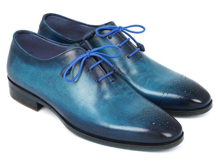 Paul Parkman Men's Blue & Navy Medallion Toe Oxfords - WKshoes