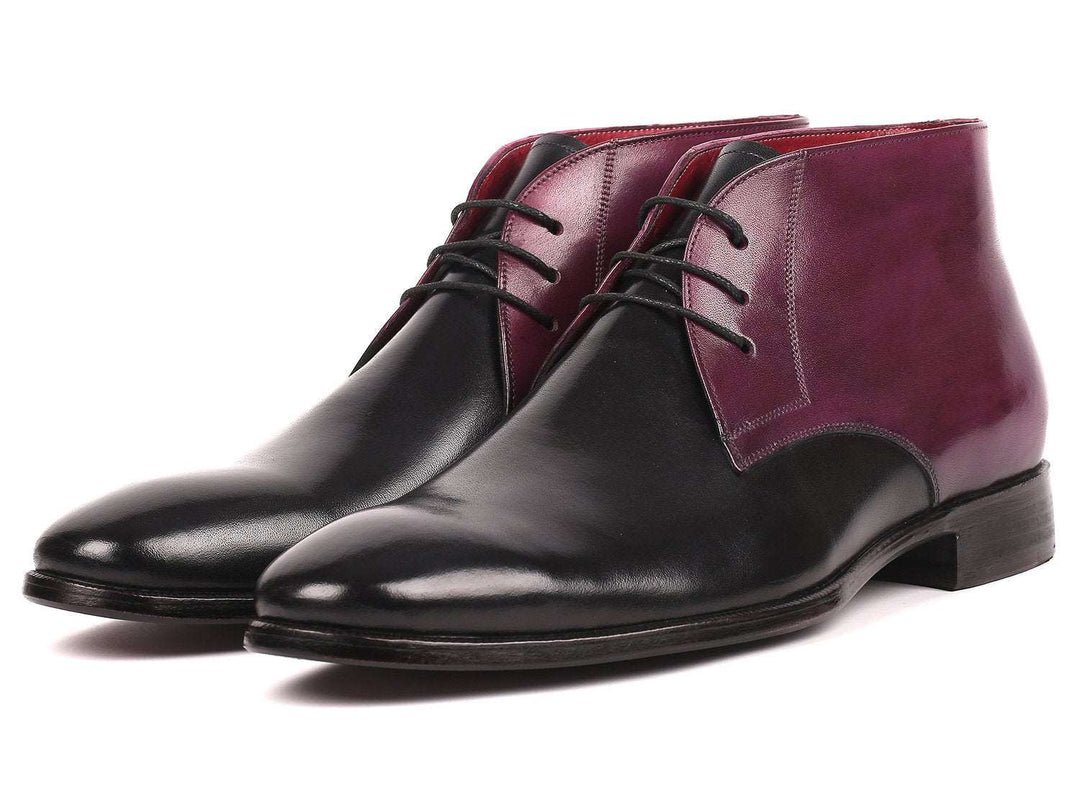 Paul Parkman Black & Purple Chukka Boots - WKshoes