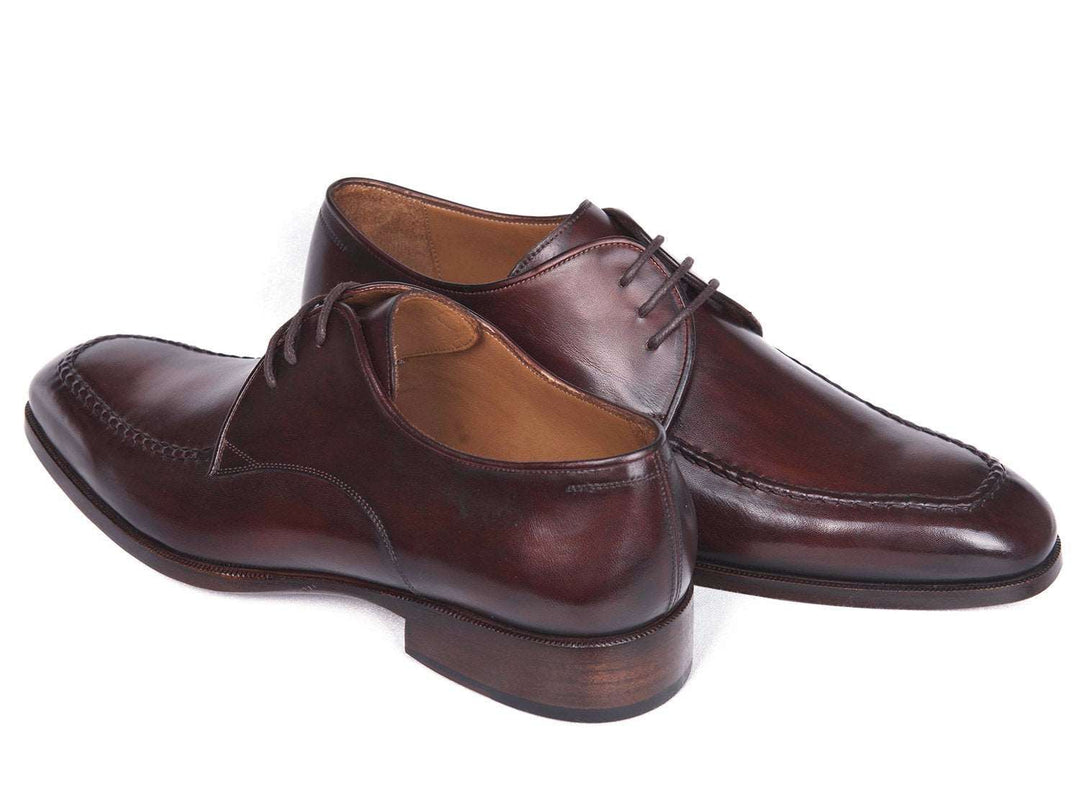 Paul Parkman Brown & Bordeaux Leather Apron Derby Shoes - WKshoes