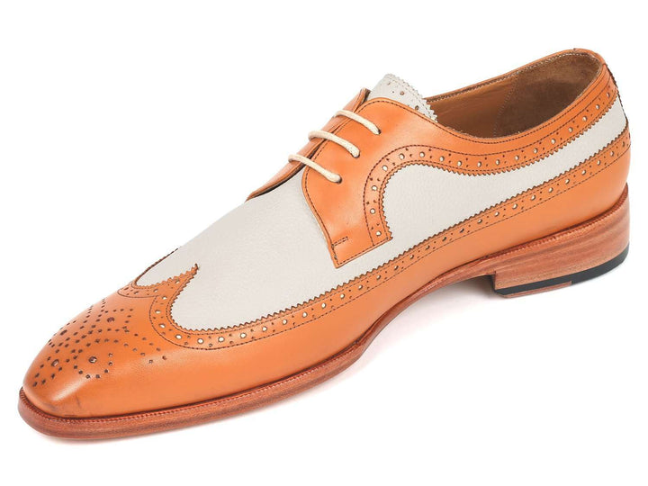 Paul Parkman Cognac & Cream Wingtip Derby Shoes - WKshoes