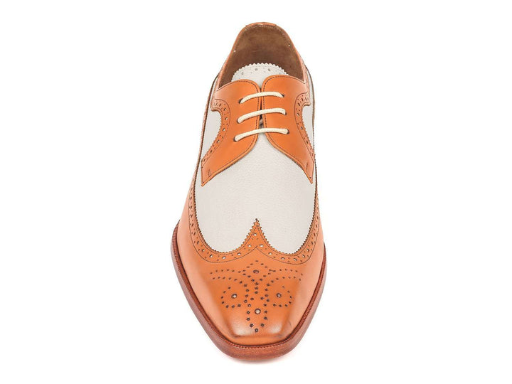 Paul Parkman Cognac & Cream Wingtip Derby Shoes - WKshoes