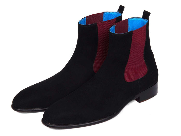 Paul Parkman Black Suede Chelsea Boots - WKshoes