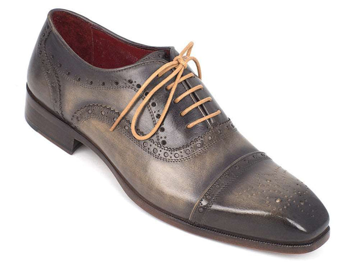 Paul Parkman Men's Captoe Oxfords Gray (ID#024-GRAY) - WKshoes