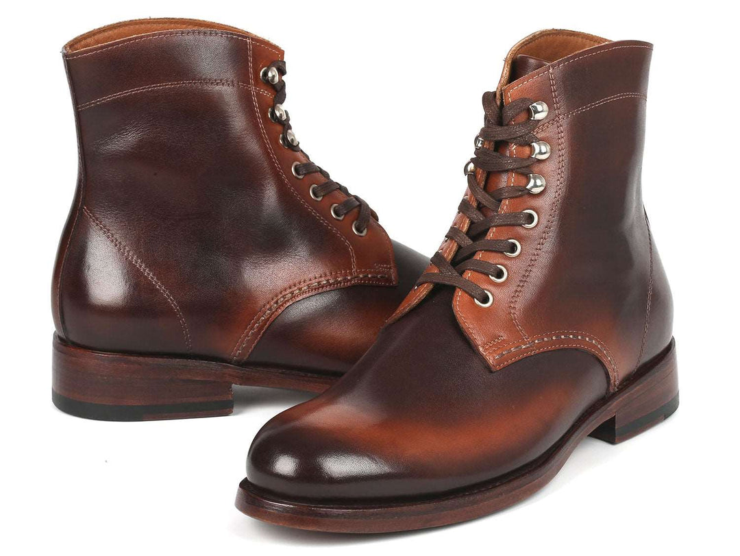 Paul Parkman Men's Brown Burnished Leather Boots (824BRW73) - WKshoes