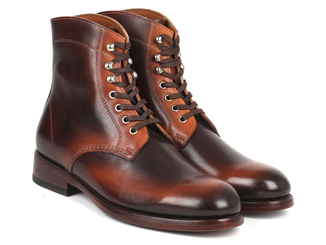 Paul Parkman Men's Brown Burnished Leather Boots (824BRW73) - WKshoes