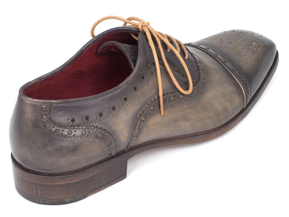 Paul Parkman Men's Captoe Oxfords Gray (ID#024-GRAY) - WKshoes