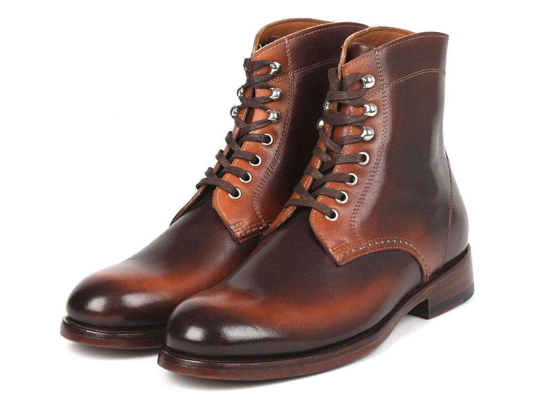 Paul Parkman Men's Brown Burnished Leather Boots (824BRW73) - WKshoes