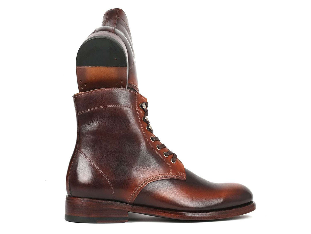 Paul Parkman Men's Brown Burnished Leather Boots (824BRW73) - WKshoes