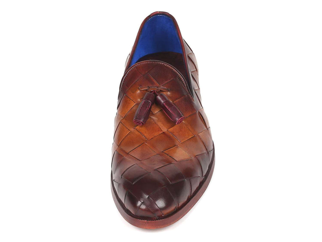 Paul Parkman Men's Big Braided Tassel Loafers Brown  (ID#6623-BRW) - WKshoes