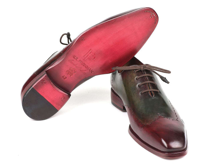 Paul Parkman Bordeaux & Green Wingtip Oxfords (ID#097YL63) - WKshoes