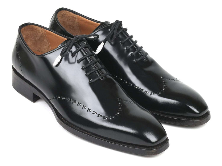 Paul Parkman Goodyear Welted Wingtip Oxfords Black Polished Leather (ID#181BLK55) - WKshoes