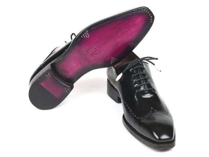 Paul Parkman Goodyear Welted Wingtip Oxfords Black Polished Leather (ID#181BLK55) - WKshoes