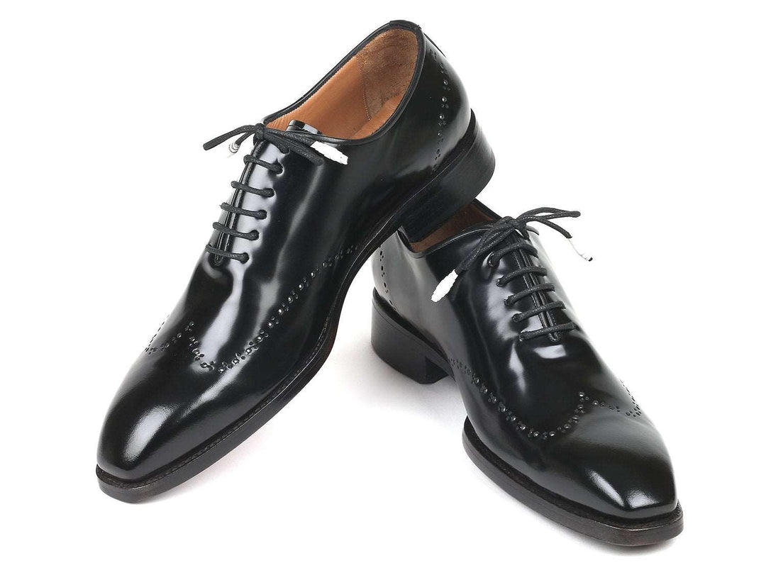 Paul Parkman Goodyear Welted Wingtip Oxfords Black Polished Leather (ID#181BLK55) - WKshoes