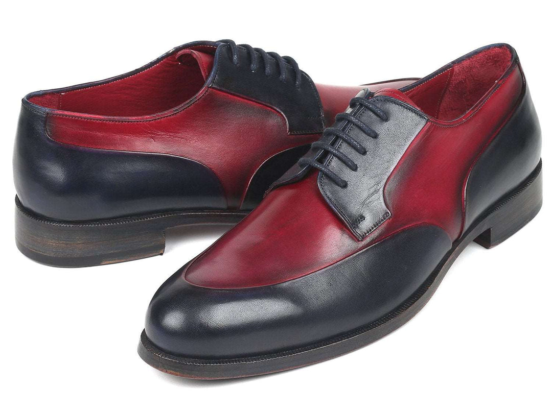 Paul Parkman Men's Bordeaux & Navy Derby Shoes (ID#993-BDNV) - WKshoes