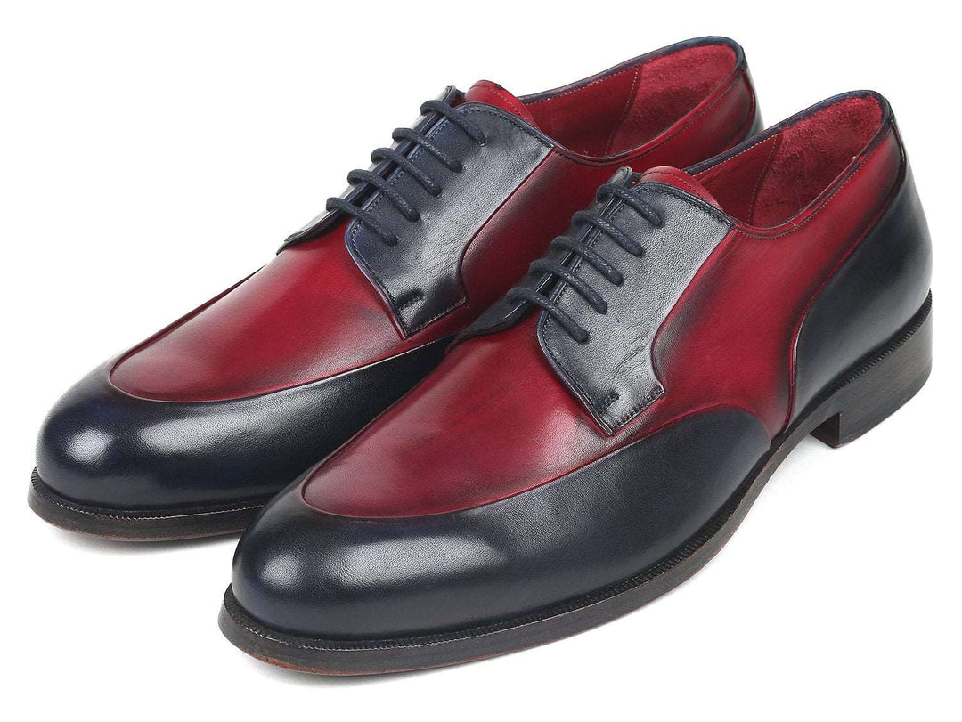 Paul Parkman Men's Bordeaux & Navy Derby Shoes (ID#993-BDNV) - WKshoes