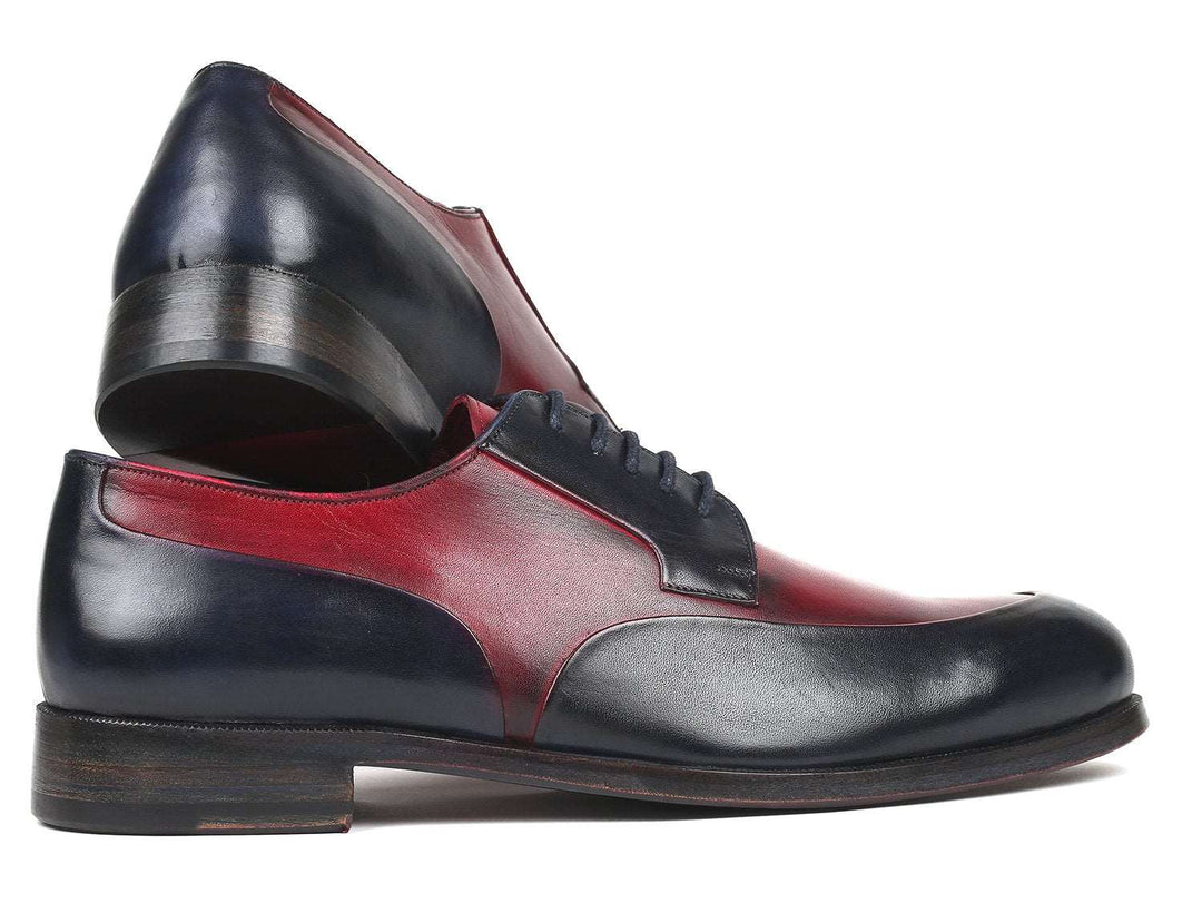 Paul Parkman Men's Bordeaux & Navy Derby Shoes (ID#993-BDNV) - WKshoes