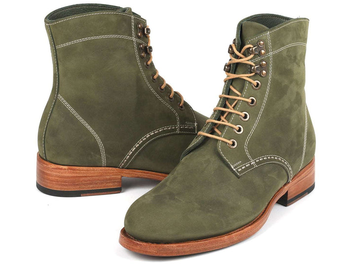 Paul Parkman Men's Boots Green Nubuck (824NGR33) - WKshoes