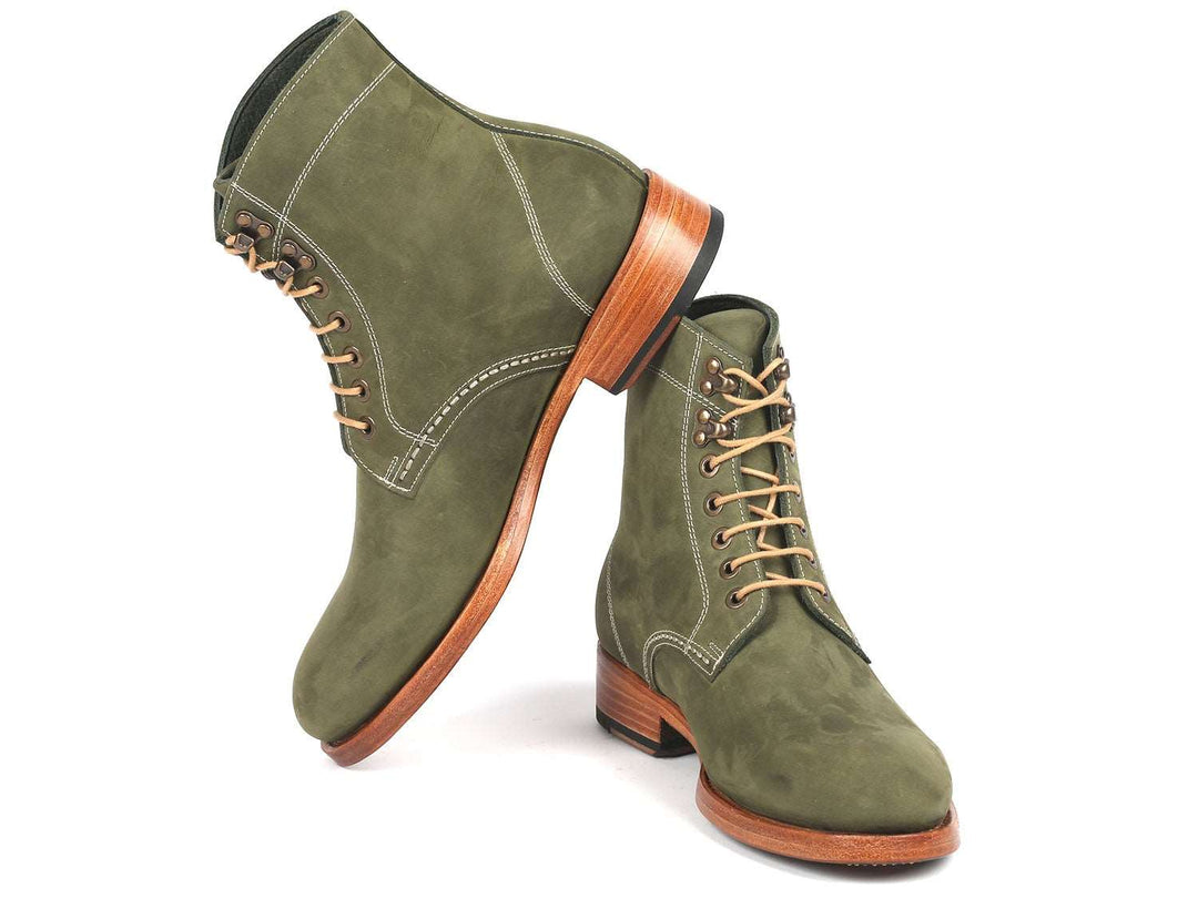 Paul Parkman Men's Boots Green Nubuck (824NGR33) - WKshoes