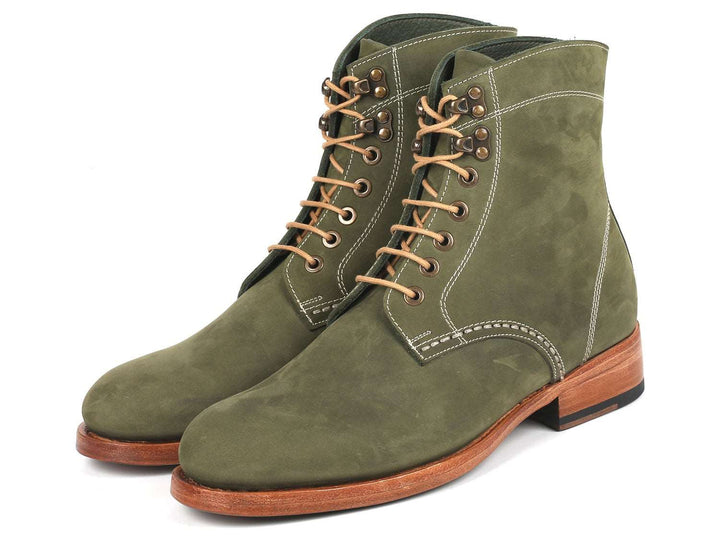 Paul Parkman Men's Boots Green Nubuck (824NGR33) - WKshoes