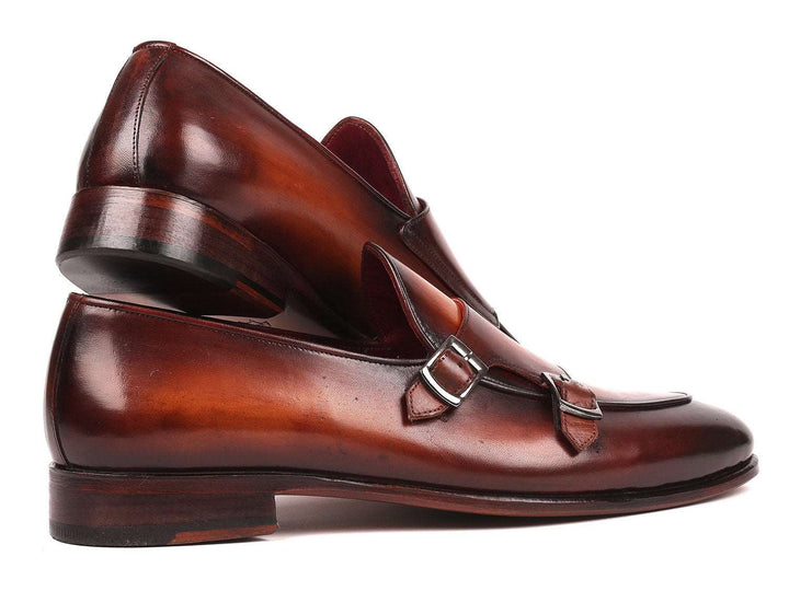 Paul Parkman Men's Brown Double Monkstrap Shoes (ID#HT61BRW) - WKshoes