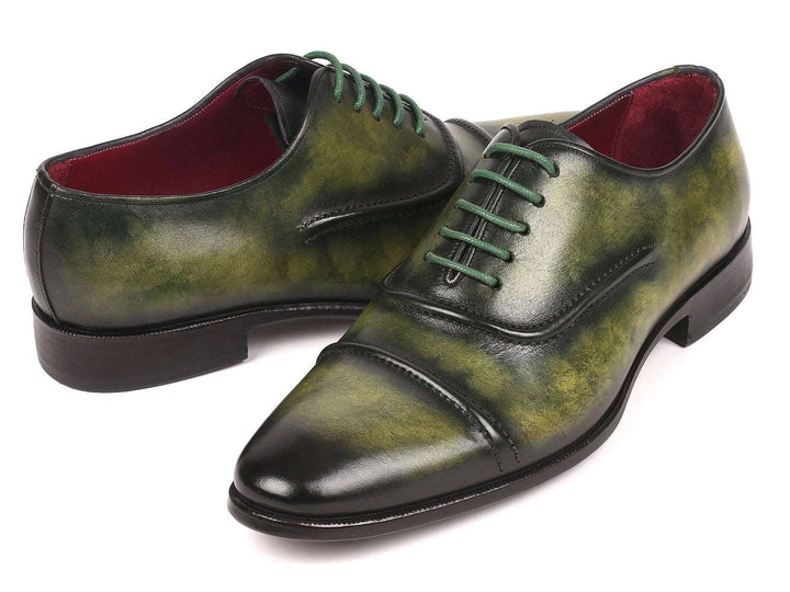 Paul Parkman Men's Cap-Toe Oxfords Green (ID#077-GRN) - WKshoes