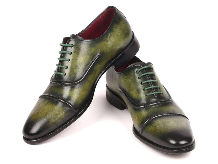 Paul Parkman Men's Cap-Toe Oxfords Green (ID#077-GRN) - WKshoes