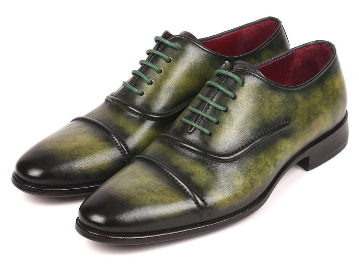 Paul Parkman Men's Cap-Toe Oxfords Green (ID#077-GRN) - WKshoes