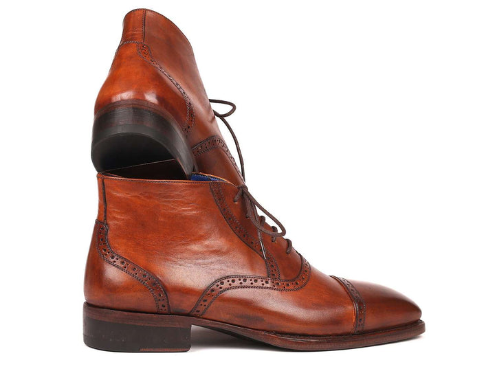 Paul Parkman Men's Antique Brown Cap Toe Ankle Boots (ID#646BRW15) - WKshoes