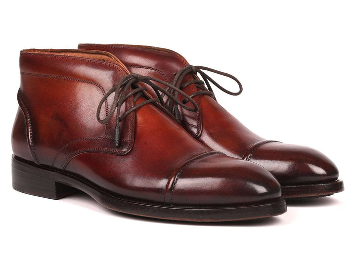 Paul Parkman Men's Cap Toe Chukka Boots Brown (ID#144BRW68) - WKshoes