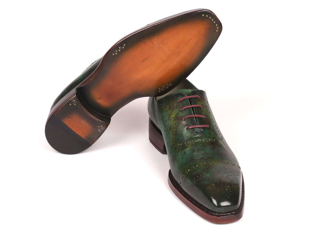 Paul Parkman Green Marble Patina Goodyear Welted Oxfords (ID#56GRN37) - WKshoes