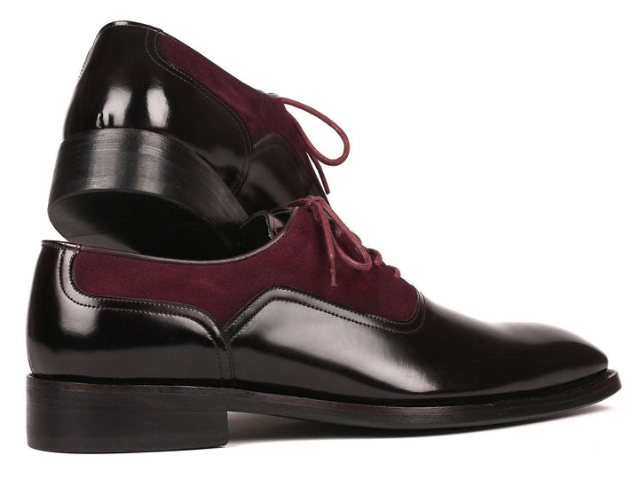 Paul Parkman Men's Burgundy Suede & Black Patent Oxfords (ID#17BUR85) - WKshoes