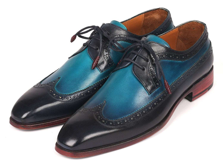 Paul Parkman Men's Blue Dual Tone Wingtip Derby Shoes (ID#6931BLU) - WKshoes