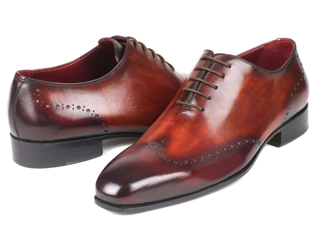 Paul Parkman Men's Brown & Bordeaux Wingtip Oxfords (ID#84BT76) - WKshoes