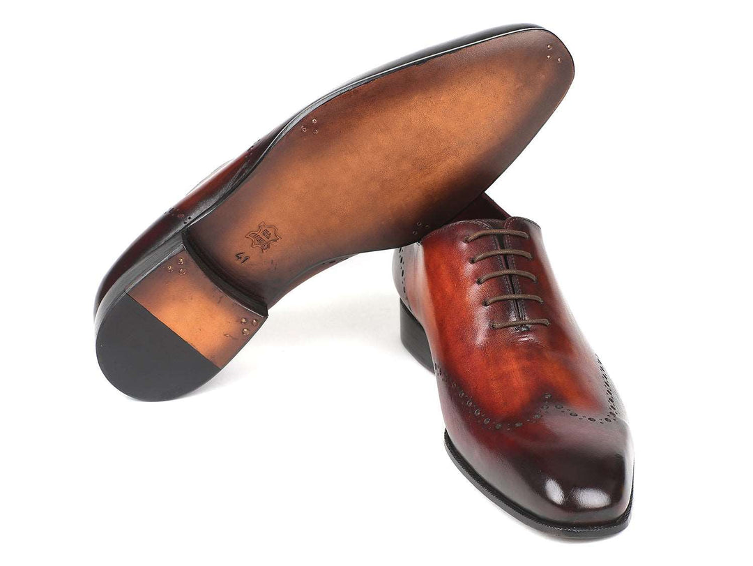 Paul Parkman Men's Brown & Bordeaux Wingtip Oxfords (ID#84BT76) - WKshoes