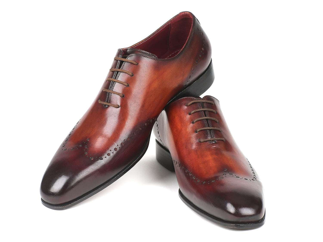 Paul Parkman Men's Brown & Bordeaux Wingtip Oxfords (ID#84BT76) - WKshoes