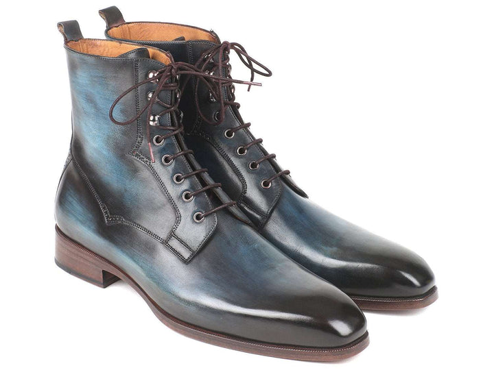 Paul Parkman Men's Blue & Brown Leather Boots (ID#BT548AW) - WKshoes