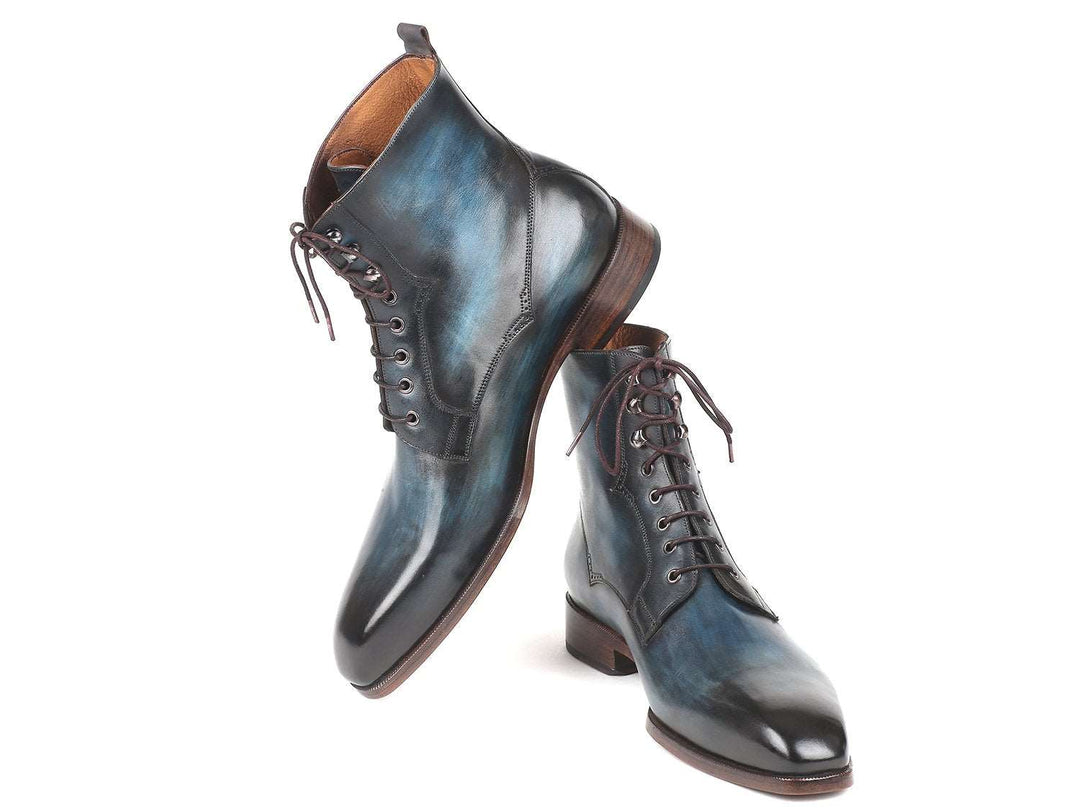 Paul Parkman Men's Blue & Brown Leather Boots (ID#BT548AW) - WKshoes