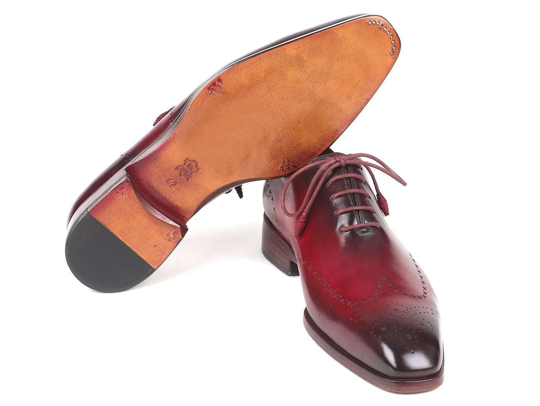 Paul Parkman Men's Bordeaux Burnished Wingtip Oxfords - WKshoes