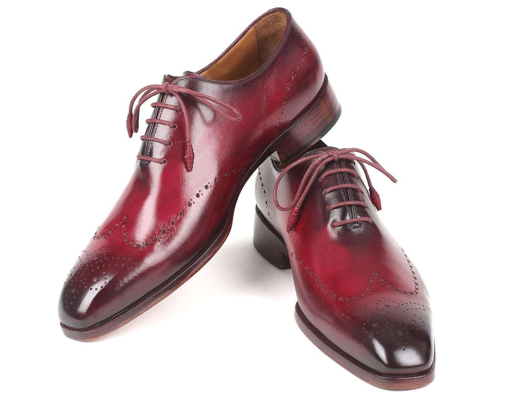 Paul Parkman Men's Bordeaux Burnished Wingtip Oxfords - WKshoes