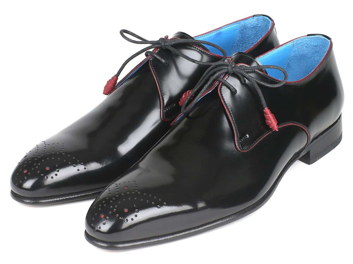 Paul Parkman Medallion Toe Black Derby Shoes (ID#54RG88) - WKshoes