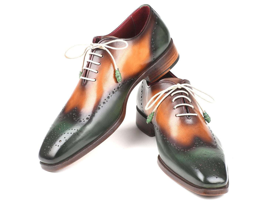 Paul Parkman Green & Camel Wingtip Oxfords (ID#097GV22) - WKshoes